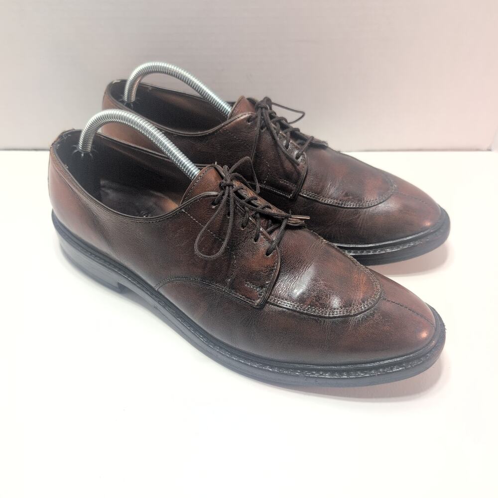 Allen Edmonds Walton Brown Leather Comfort Shoes Derby Split Toe Men's 10B